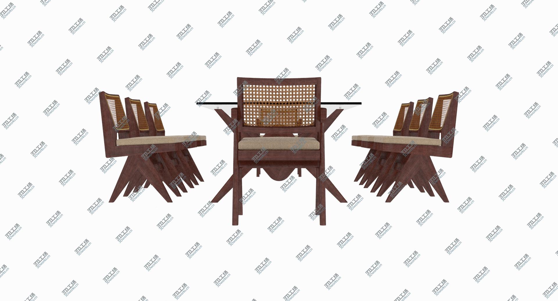 images/goods_img/202105073/3D model Cassina Jeanneret Capitol Complex Glass Table with Office Chair and Mahogany Chair Set/5.jpg